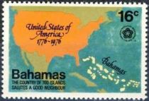 Map of US and Bahamas