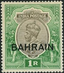 King George V wearing Imperial Crown of India - overprinted