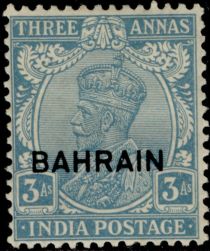 King George V wearing Imperial Crown of India - overprinted