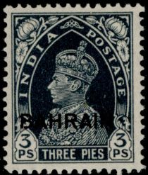 King George VI wearing Imperial Crown of India - overprinted