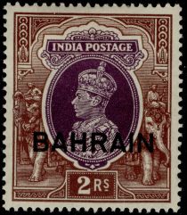 King George VI wearing Imperial Crown of India - overprinted