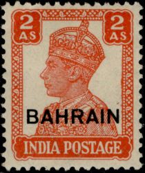 King George VI wearing Imperial Crown of India - overprinted