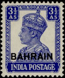 King George VI wearing Imperial Crown of India - overprinted