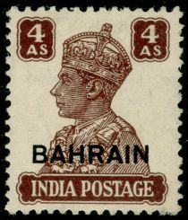 King George VI wearing Imperial Crown of India - overprinted