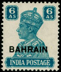 King George VI wearing Imperial Crown of India - overprinted