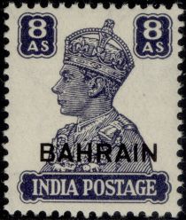 King George VI wearing Imperial Crown of India - overprinted