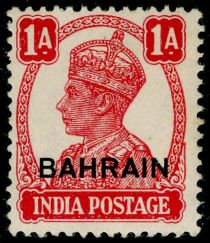 King George VI wearing Imperial Crown of India - overprinted