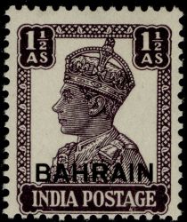 King George VI wearing Imperial Crown of India - overprinted