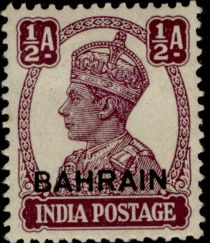 King George VI wearing Imperial Crown of India - overprinted