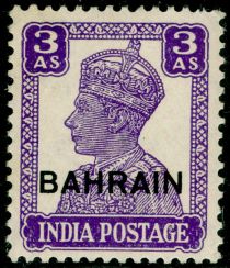 King George VI wearing Imperial Crown of India - overprinted