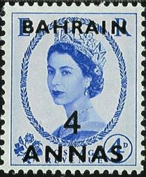 Quen Elizabeth II with black overprint