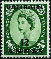 Quen Elizabeth II with black overprint