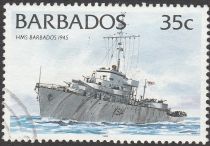 HMS Barbados, 1945