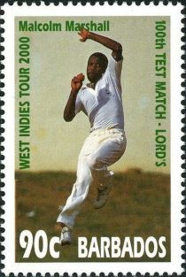 Malcolm Marshall bowling