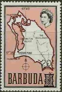 Map of Barbuda - surcharged