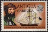 "Blackbeard" and Pirate Ketch - Overprinted