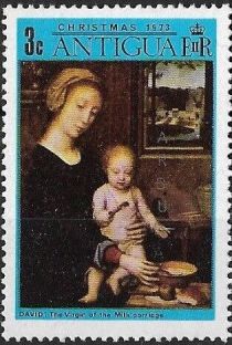 "Virgin of the Milk Porridge" (Gerard David) - Overprinted