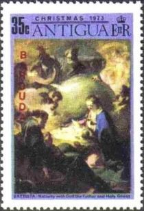 "Nativity with God the Father and Holy Ghost" - Overprinted