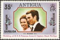 Princess Anne and Captain Mark Phillips - Overprinted