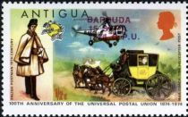 English Postman, Mailcoach and Helicopter - Overprinted