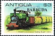 Steam Locomotive Hauling Sugar Cane - Overprinted