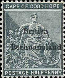 Cape of Good Hope stamps overprinted in Black