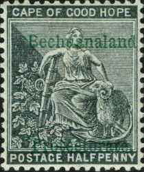 Cape of Good Hope stamps overprinted in Green