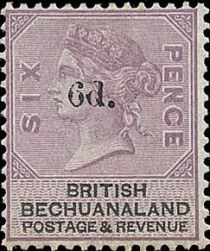 Queen Victoria (1819-1901) 6p surcharge in black