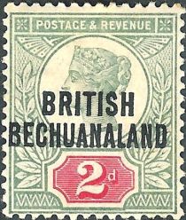 Great Britain stamps overprinted in black "BRITISH BECHUANAL