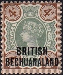 Great Britain stamps overprinted in black "BRITISH BECHUANAL