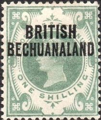 Great Britain stamps overprinted in black "BRITISH BECHUANAL