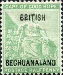 Cape of Good Hope stamps overprinted in Black