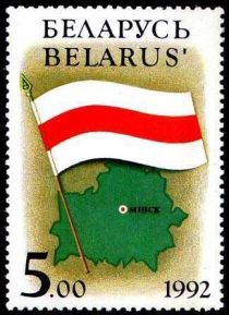 Flag and Map of Belarus