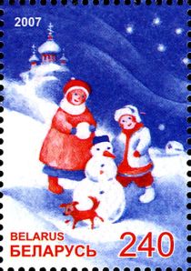 Children with Snowman