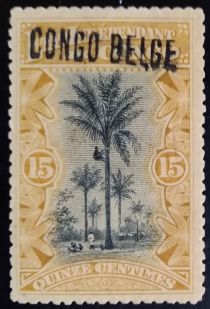 Oil Palm Trees manual overprint "CONGO BELGE"