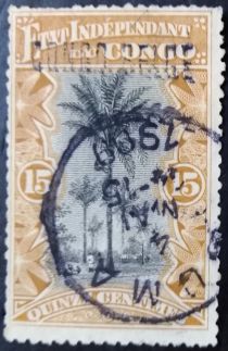 Oil Palm Trees manual overprint "CONGO BELGE"