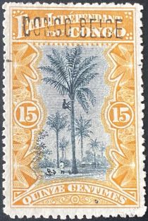 Oil Palm Trees manual overprint "CONGO BELGE"