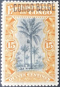 Oil Palm Trees manual overprint "CONGO BELGE"