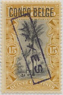 Oil Palm Trees typogr overprint "CONGO BELGE" overprinted