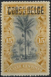 Oil Palm Trees manual overprint "CONGO BELGE"