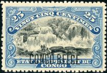 Inkissi Falls typographic overprint "CONGO BELGE"