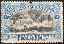 Inkissi Falls manual overprint "CONGO BELGE"