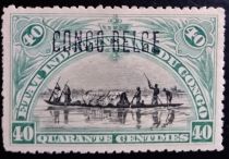 Native Canoe manual overprint "CONGO BELGE"