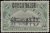 Native Canoe manual overprint "CONGO BELGE"