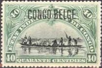 Native Canoe typographic overprint "CONGO BELGE"