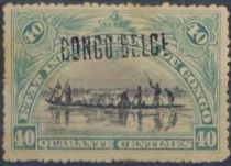 Native Canoe manual overprint "CONGO BELGE"