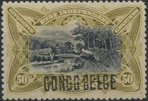 M'pozo Railway Bridge manual overprint "CONGO BELGE"