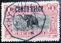 African Elephant manual overprint "CONGO BELGE"