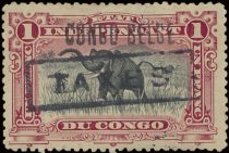 African Elephant manual overprint "CONGO BELGE" overprinted