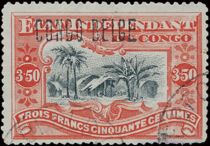 Congo Village manual overprint "CONGO BELGE"